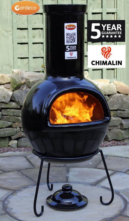 Gardeco Sempra Chimenea in Glazed Black