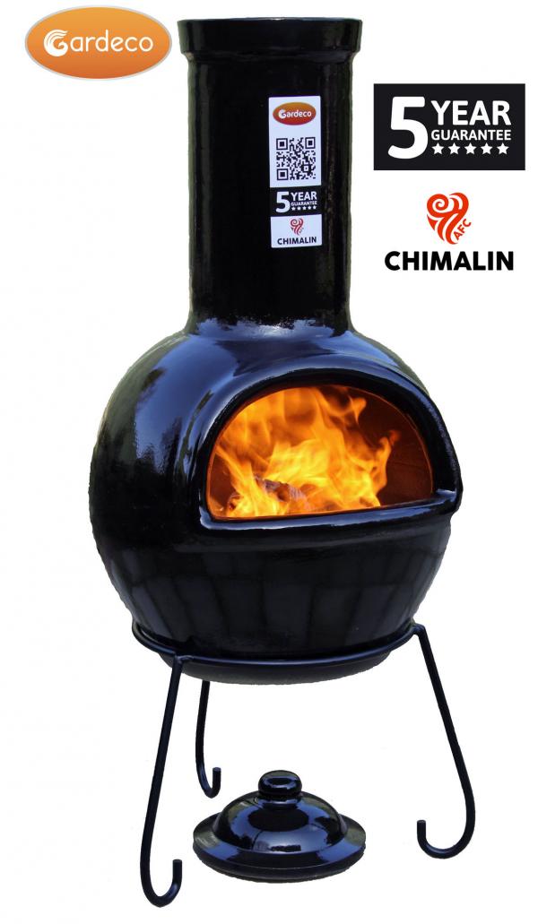 Gardeco Sempra Chimenea in Glazed Black