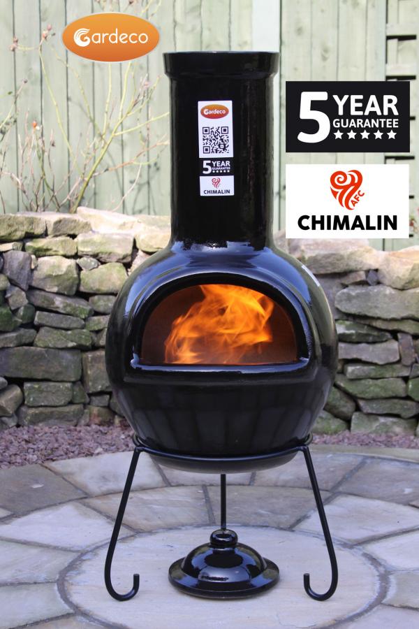 Gardeco Sempra Chimenea in Glazed Black