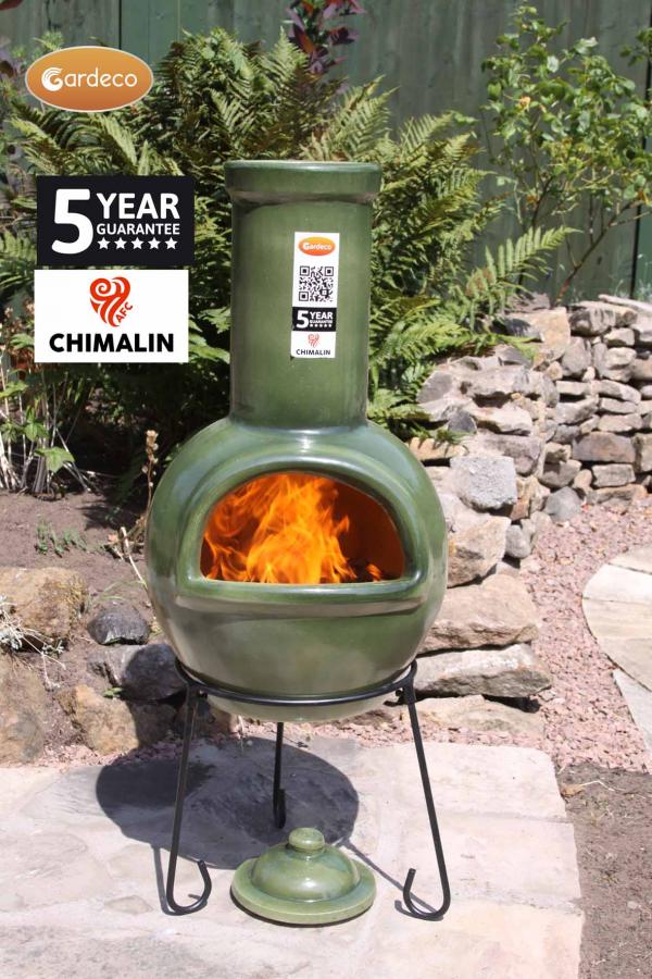 Gardeco Sempra Chimenea in Glazed Green