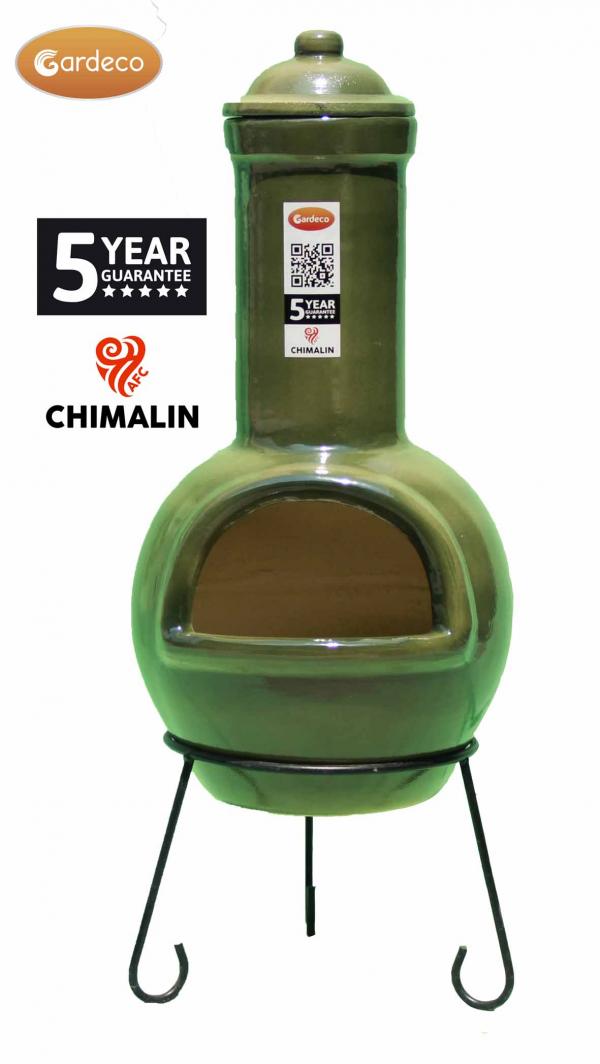 Gardeco Sempra Chimenea in Glazed Green