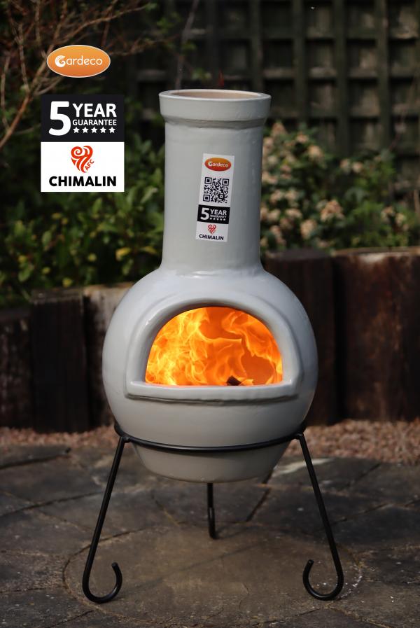 Gardeco Sempra Chimenea in Glazed Light Grey