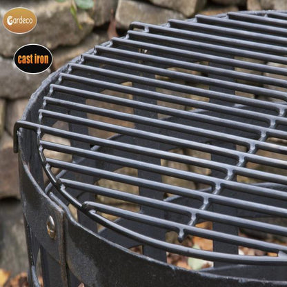 Gardeco Aragon Cast Iron Fire Basket, with BBQ Grill