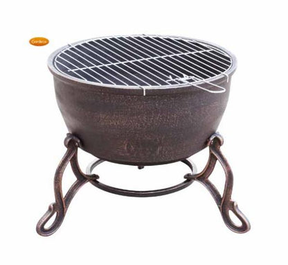 Gardeco Elidir Cast Iron Fire Bowl, Including BBQ Grill