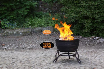 Gardeco Elidir Cast Iron Fire Bowl, Including BBQ Grill